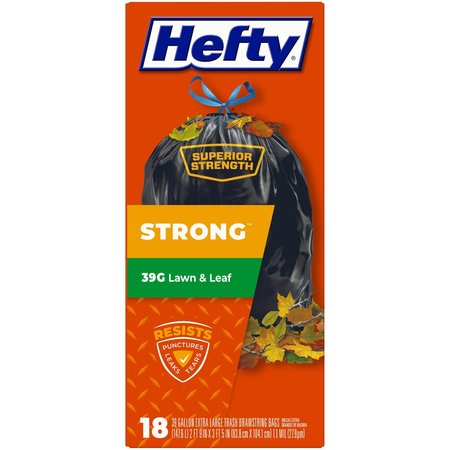 Hefty Extra Strong 39 gal Trash Bags Drawstring 18 pk, 18PK E8-6720